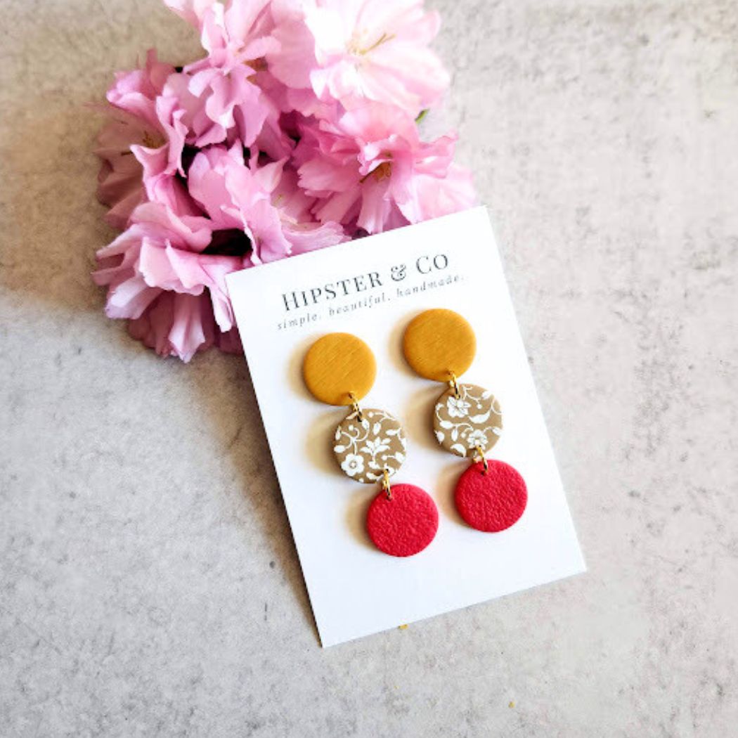 Handmade Geometric Dangle Earring - The Pierre