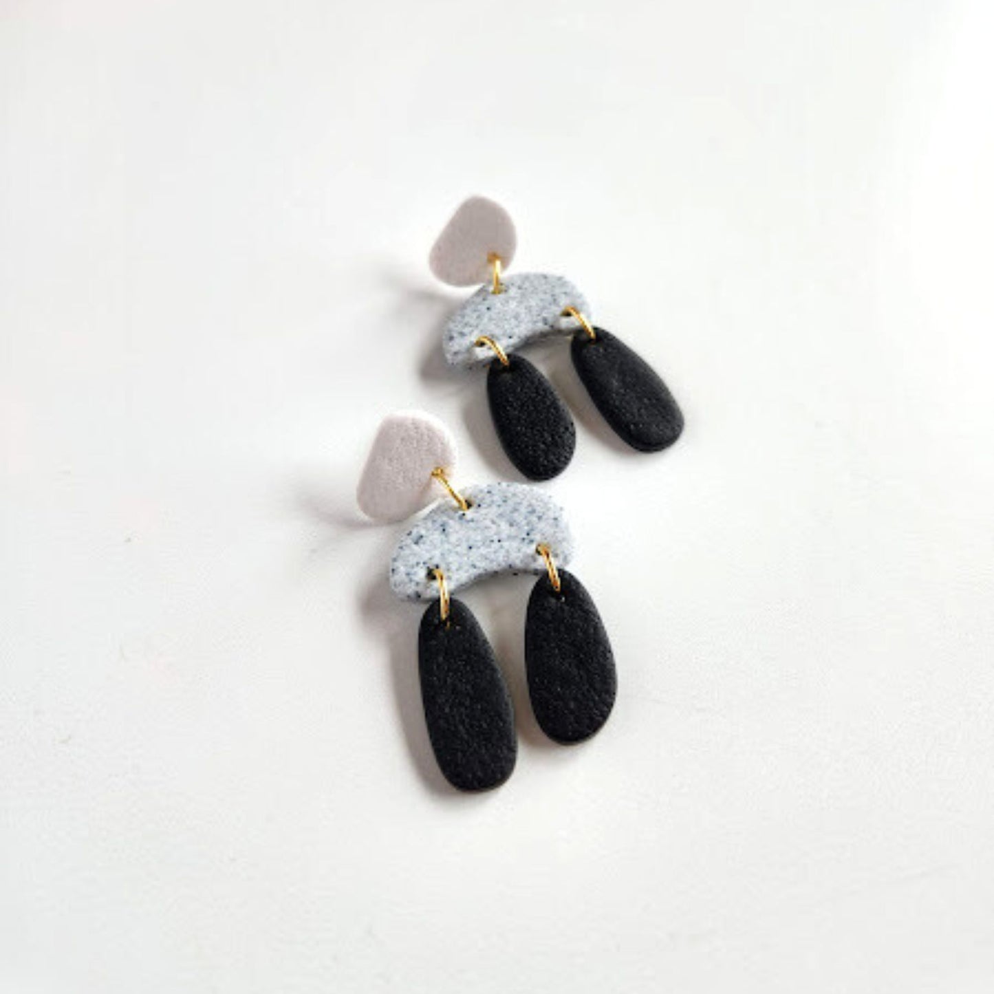 Black, White, and Grey Abstract Earrings