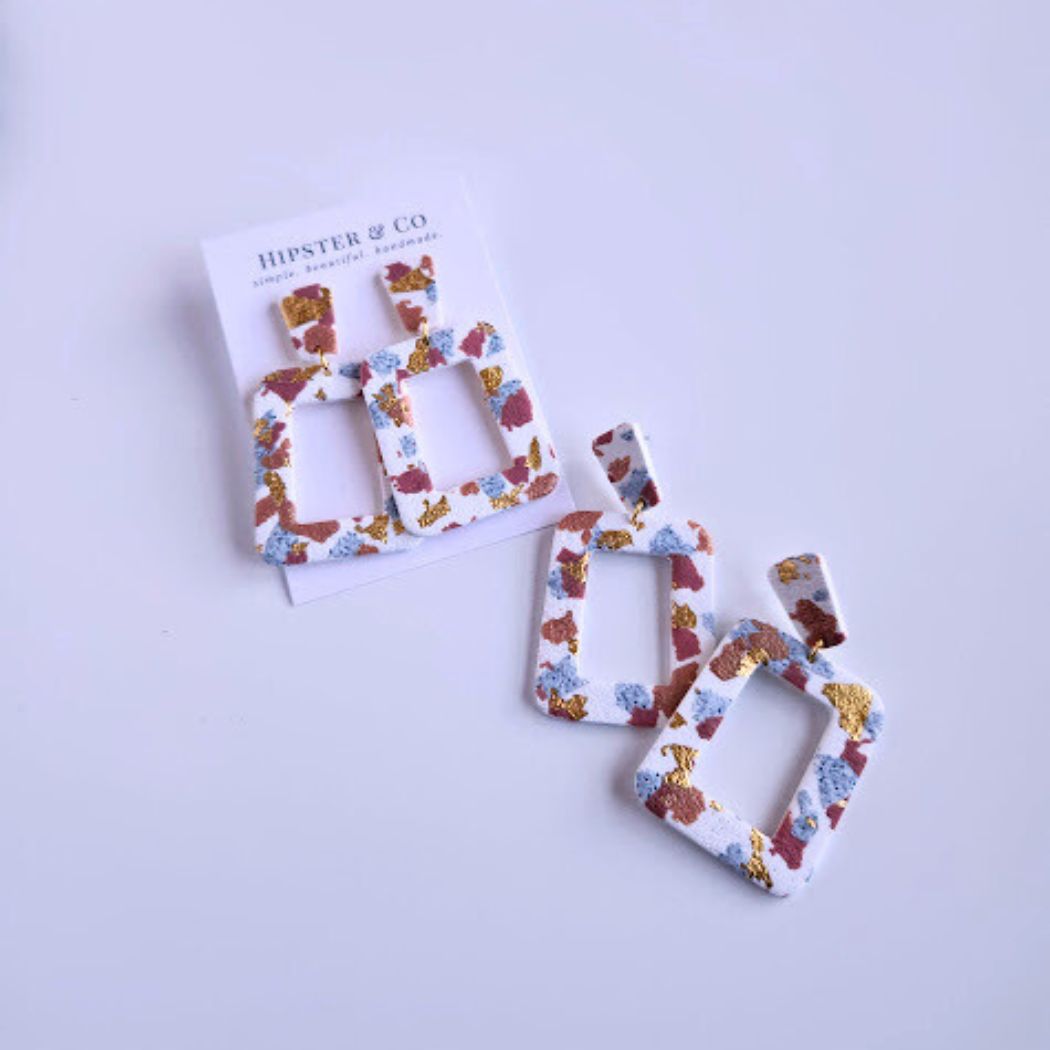 Geometric Polymer Clay Earrings