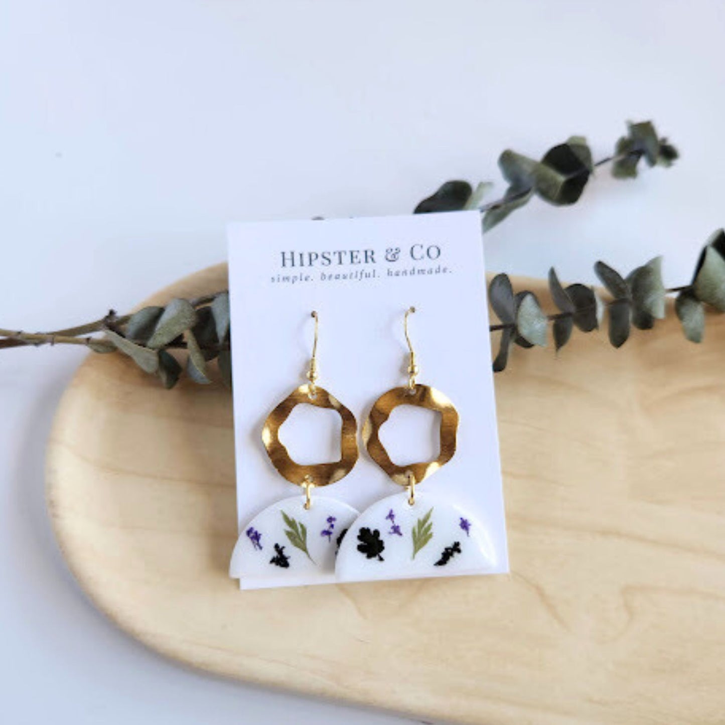 Geometric Floral Polymer Clay Earrings