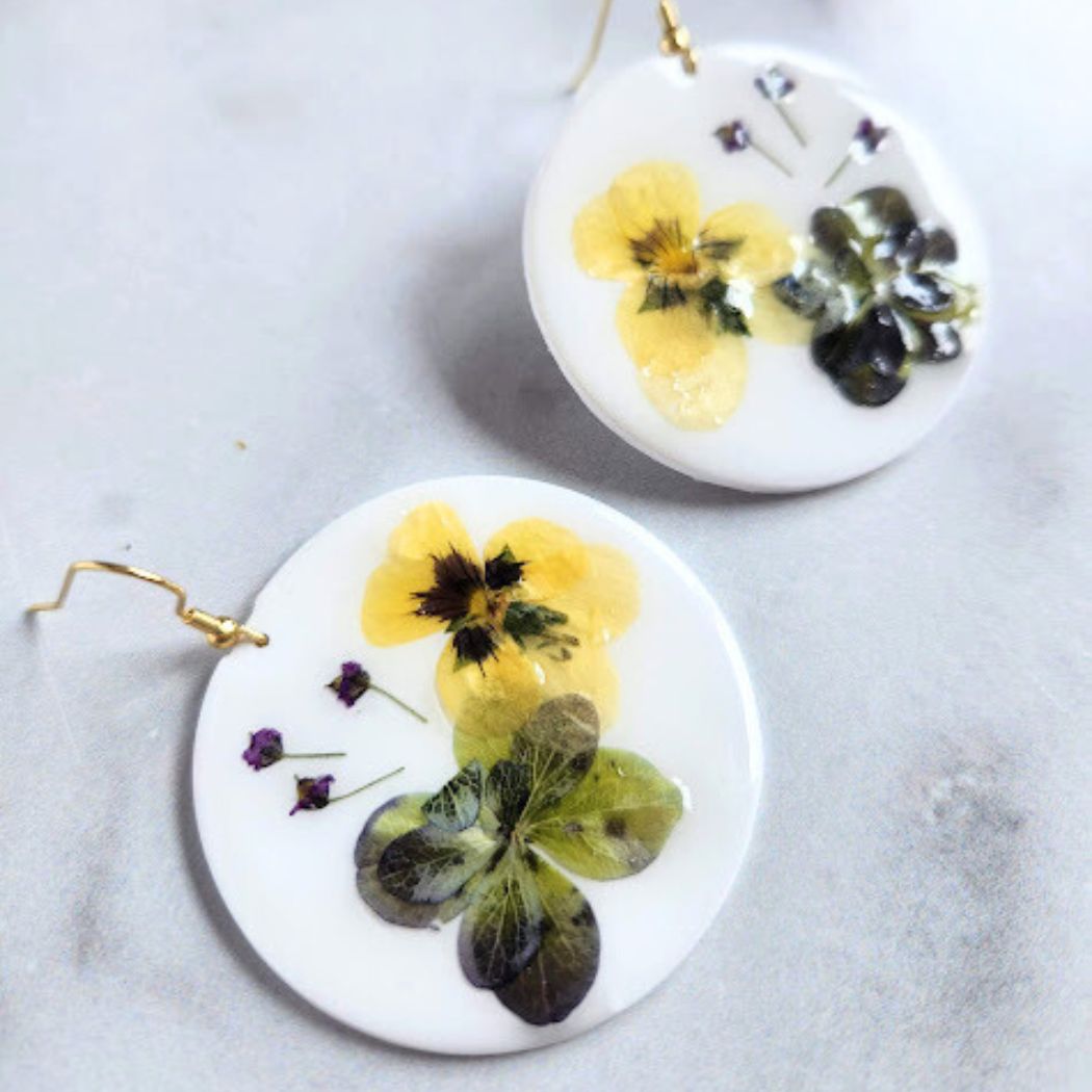 Round Floral Earrings