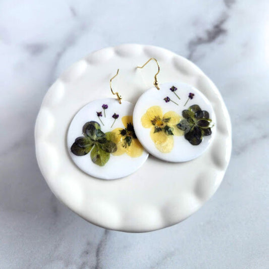 Round Floral Earrings