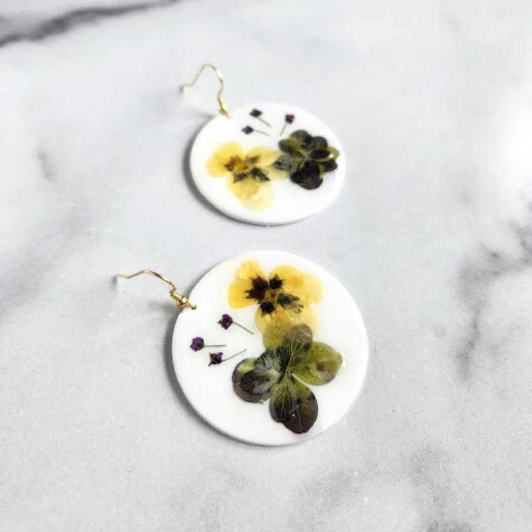 Round Floral Earrings