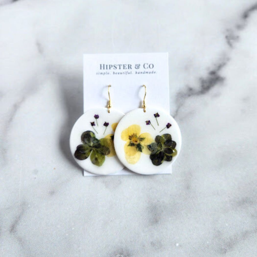 Round Floral Earrings
