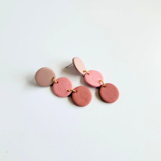Pink Ombre Geometric Dangle Earring - The Pierre