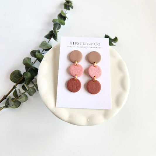 Pink Ombre Geometric Dangle Earring - The Pierre