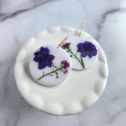 Round Floral Earrings