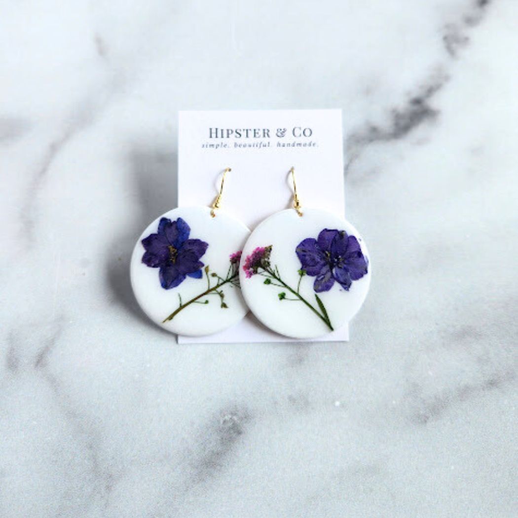 Round Floral Earrings