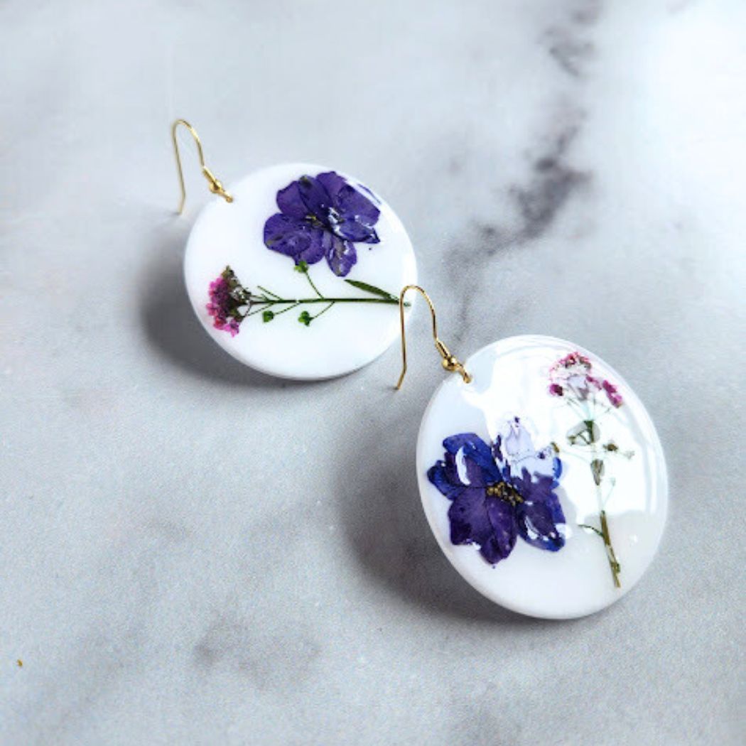 Round Floral Earrings