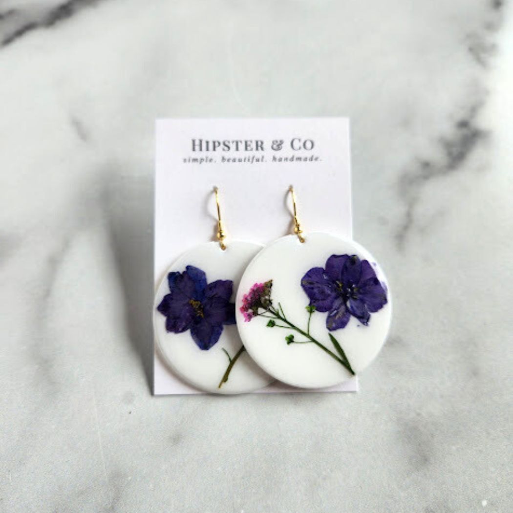 Round Floral Earrings