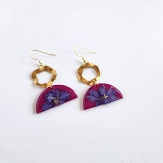 Geometric Floral Polymer Clay Earrings