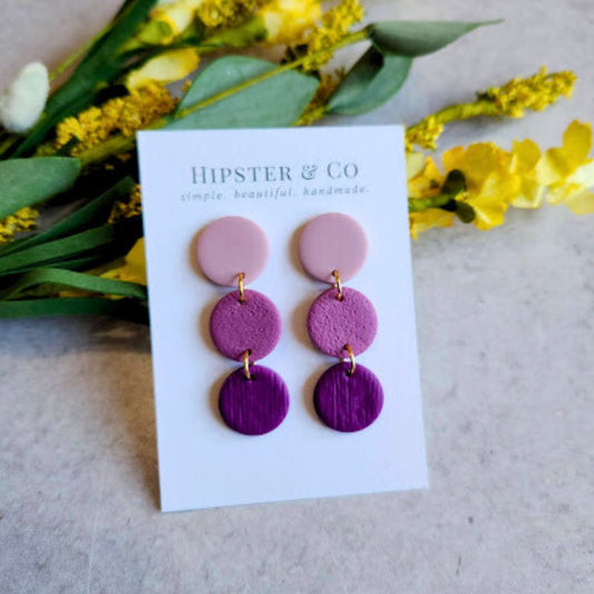 Purple Ombre Geometric Dangle Earring - The Pierre