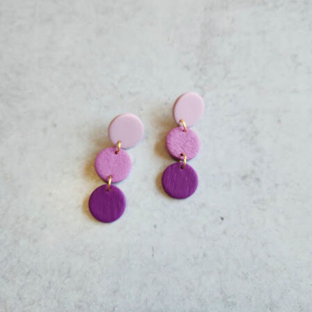 Purple Ombre Geometric Dangle Earring - The Pierre