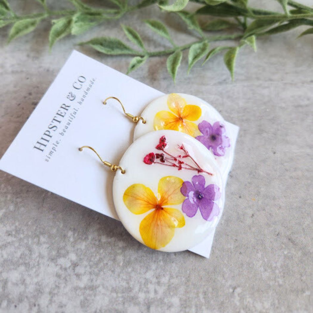 Round Floral Earrings