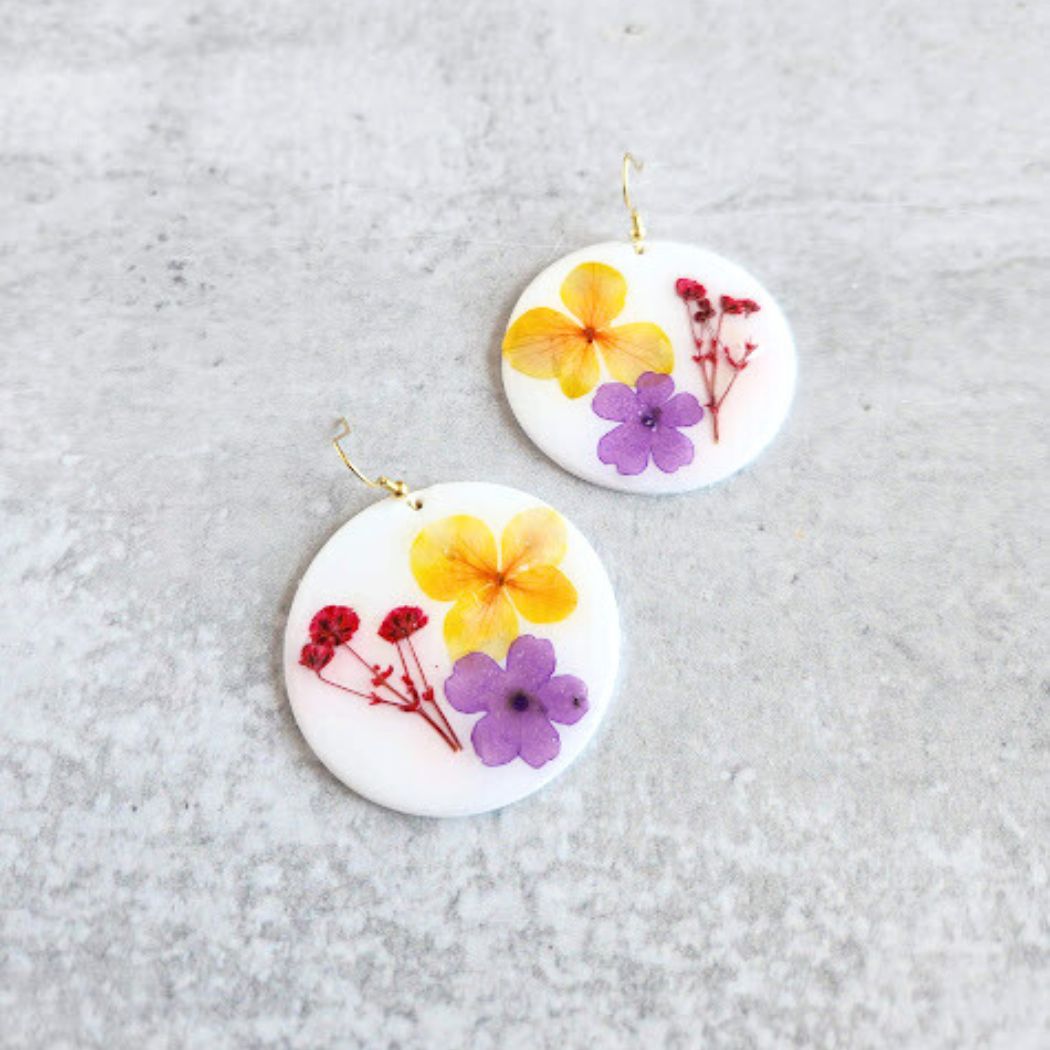 Round Floral Earrings