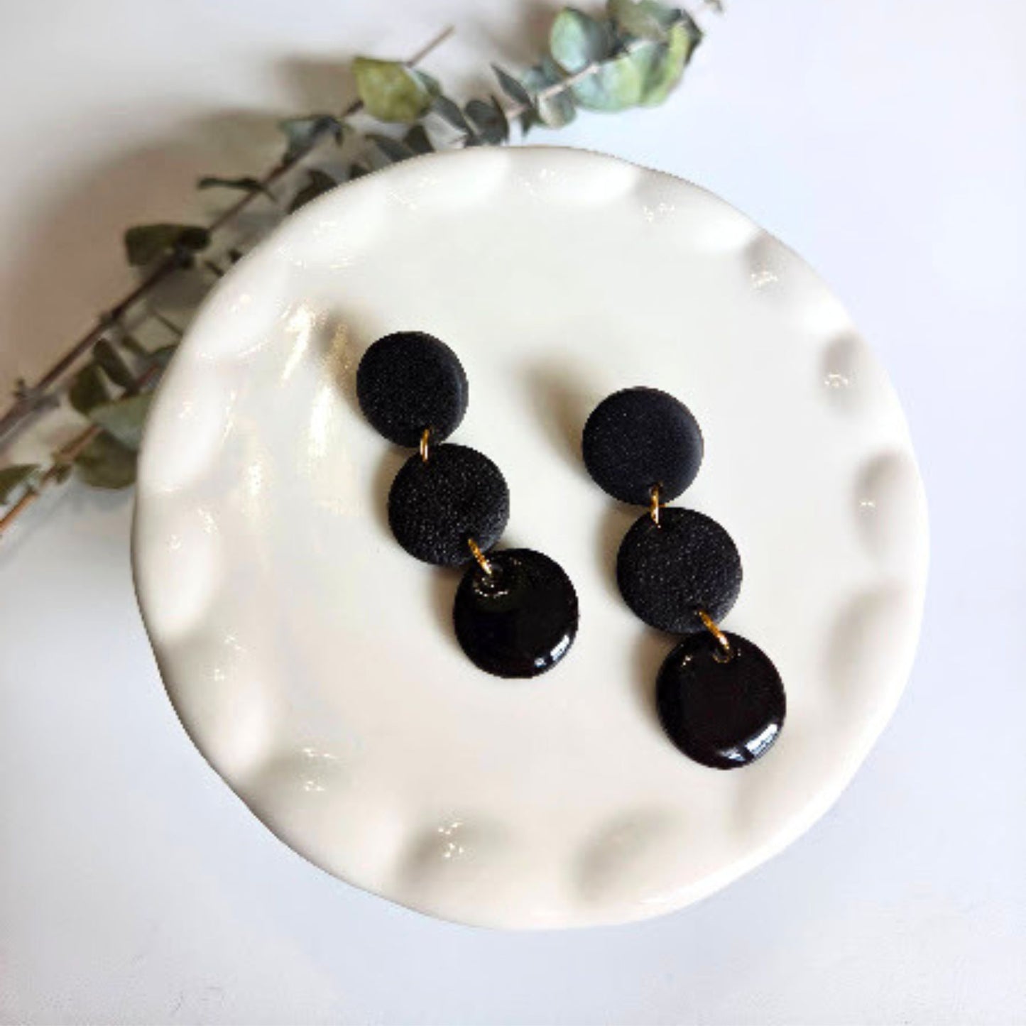 Black Geometric Dangle Earring - The Pierre