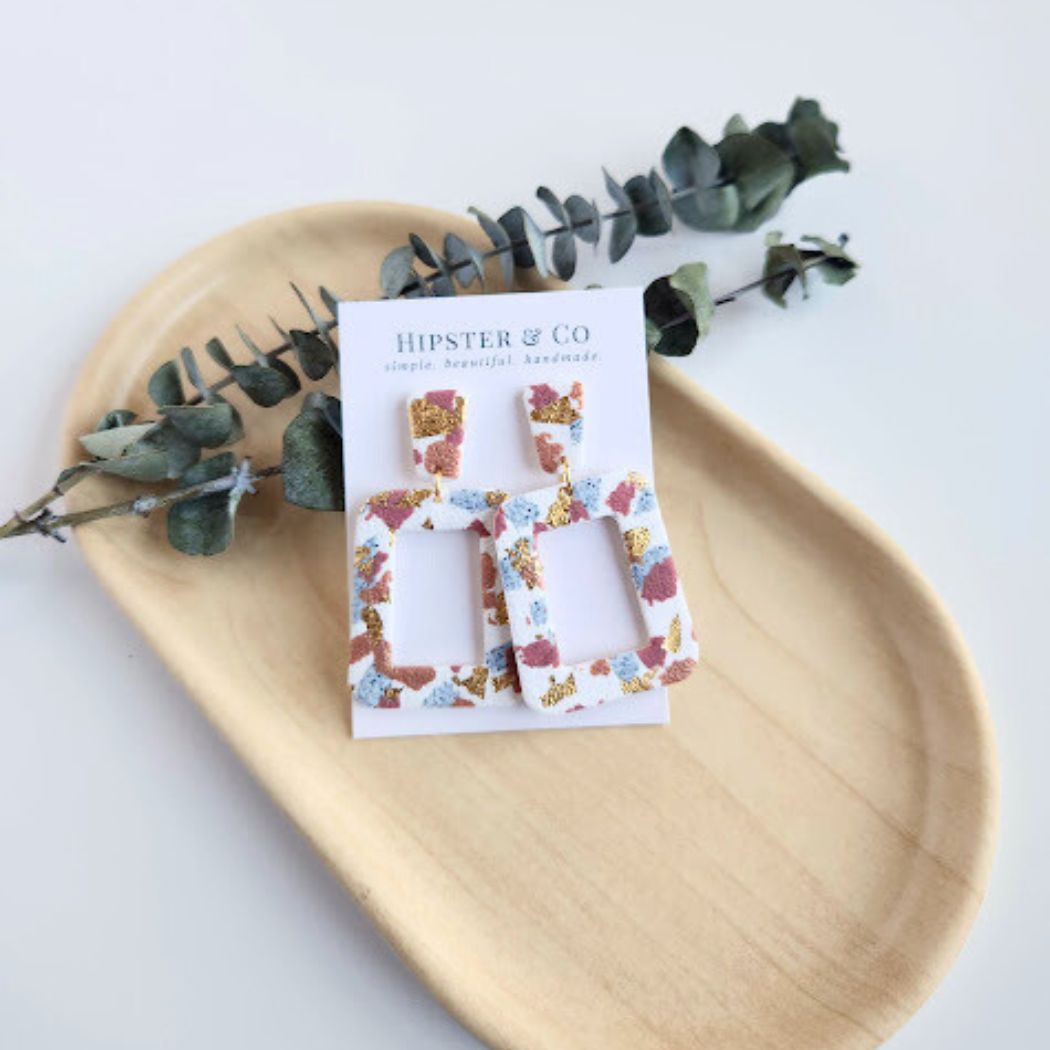 Geometric Polymer Clay Earrings