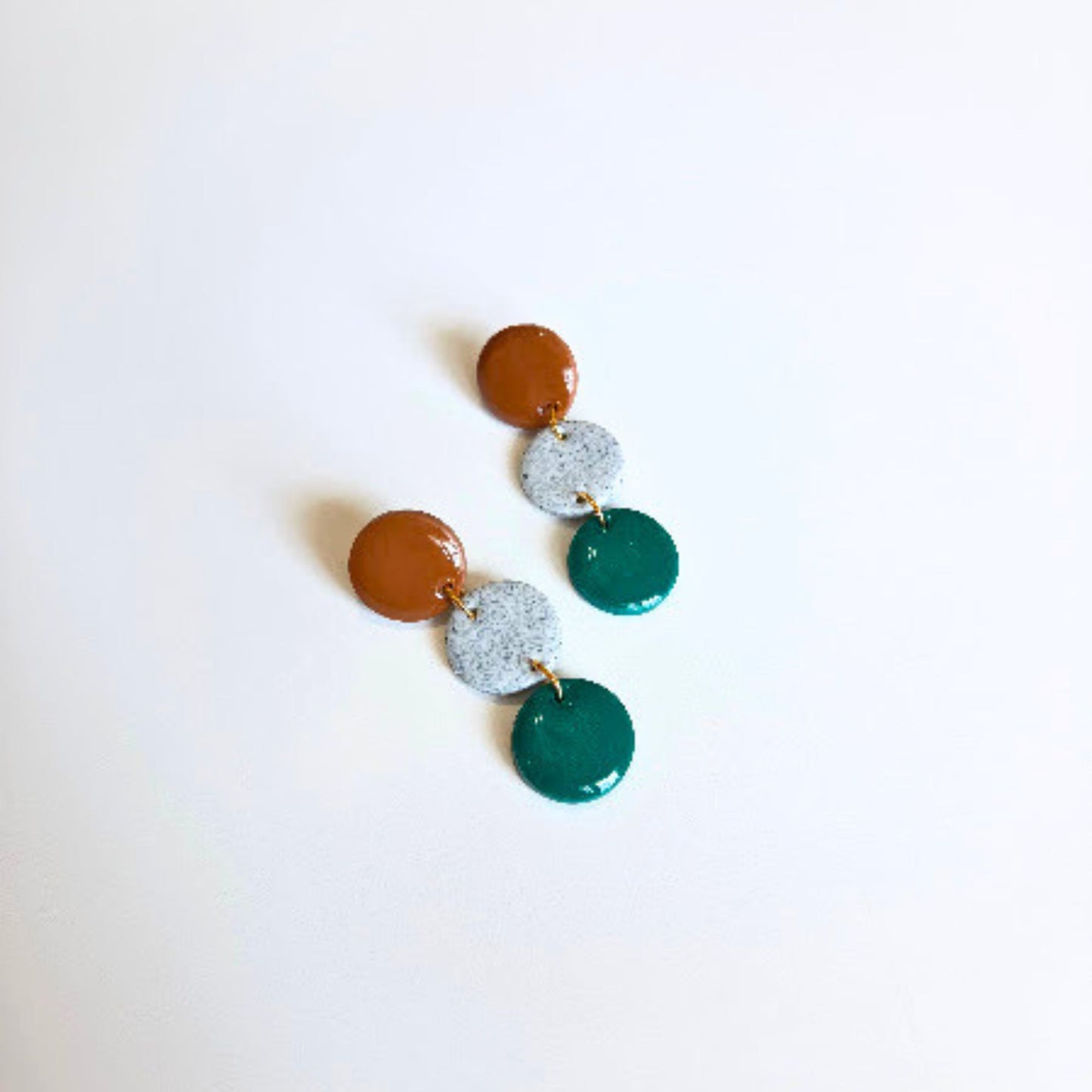 Green Natural Geometric Dangle Earring - The Pierre