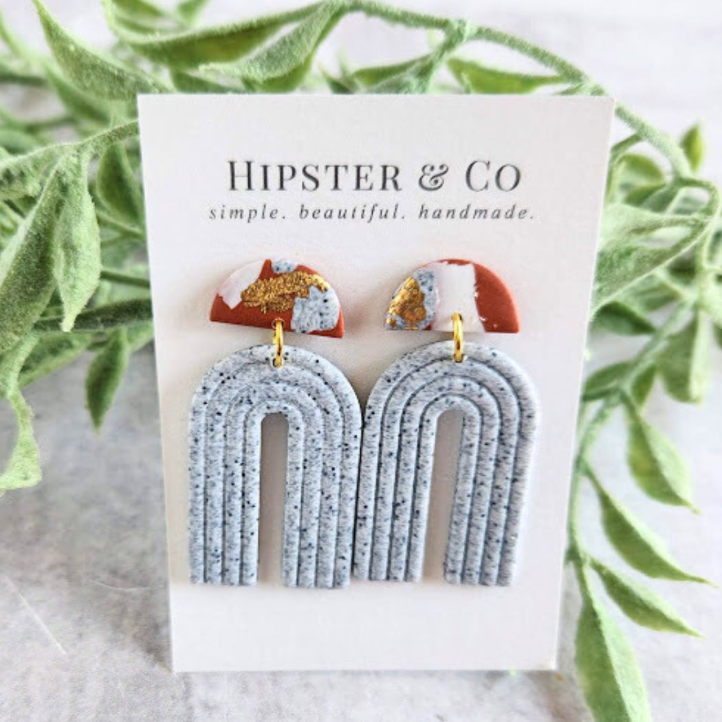 The Matty Polymer Clay Dangle Earrings in Terracotta