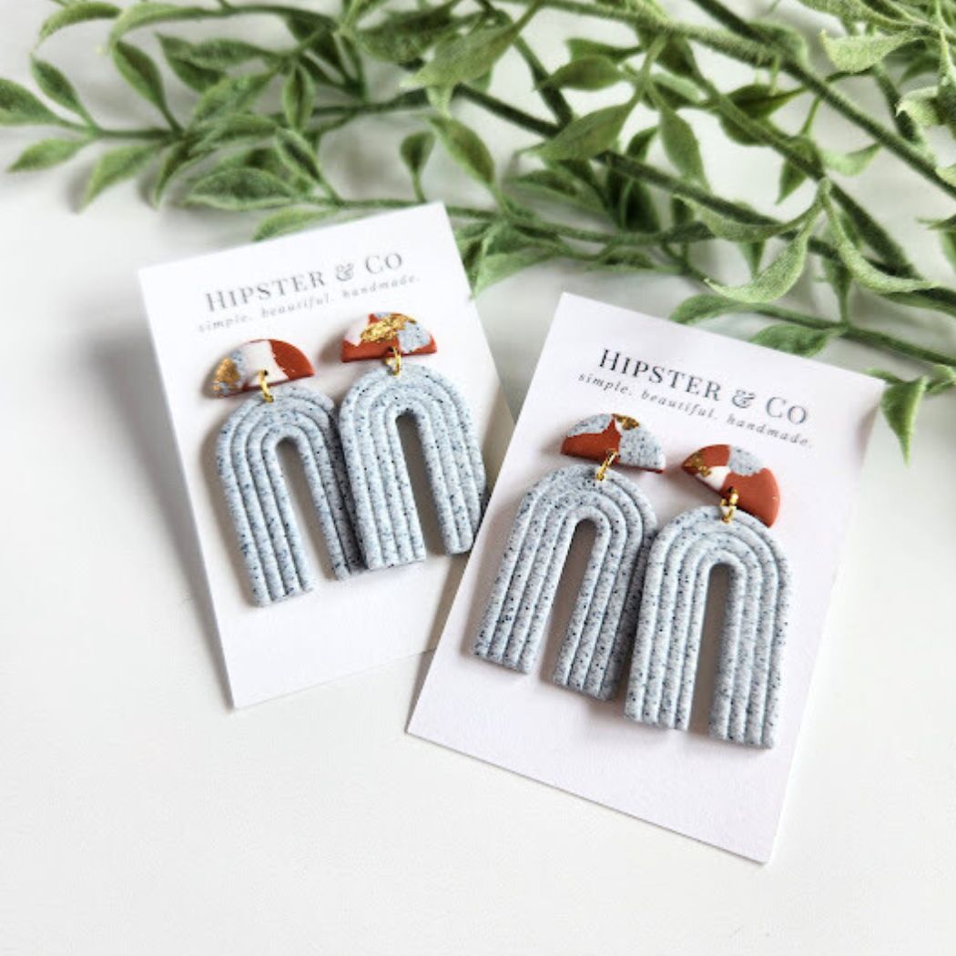 The Matty Polymer Clay Dangle Earrings in Terracotta