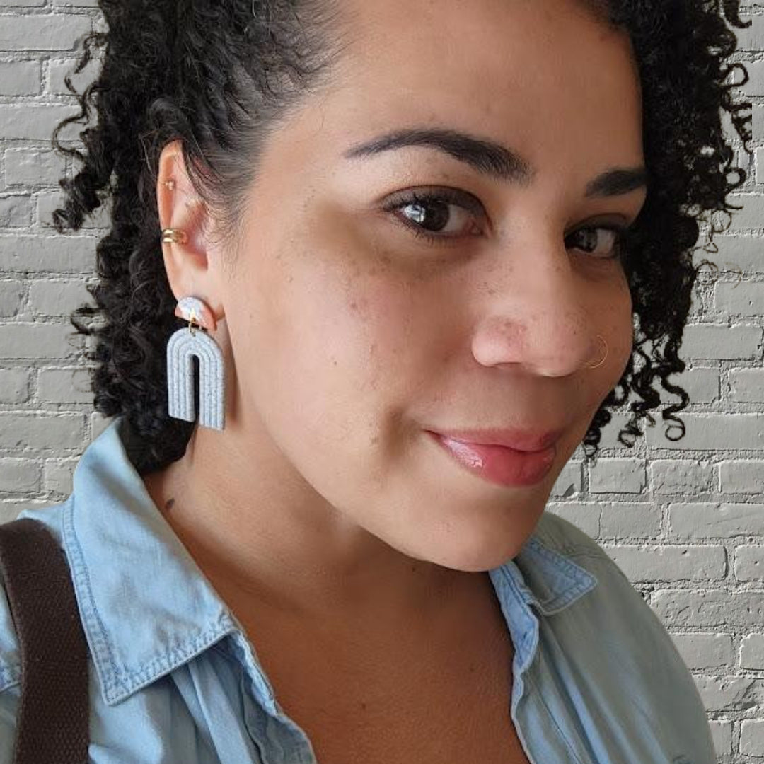 Brown Geometric Arch Handmade Earrings