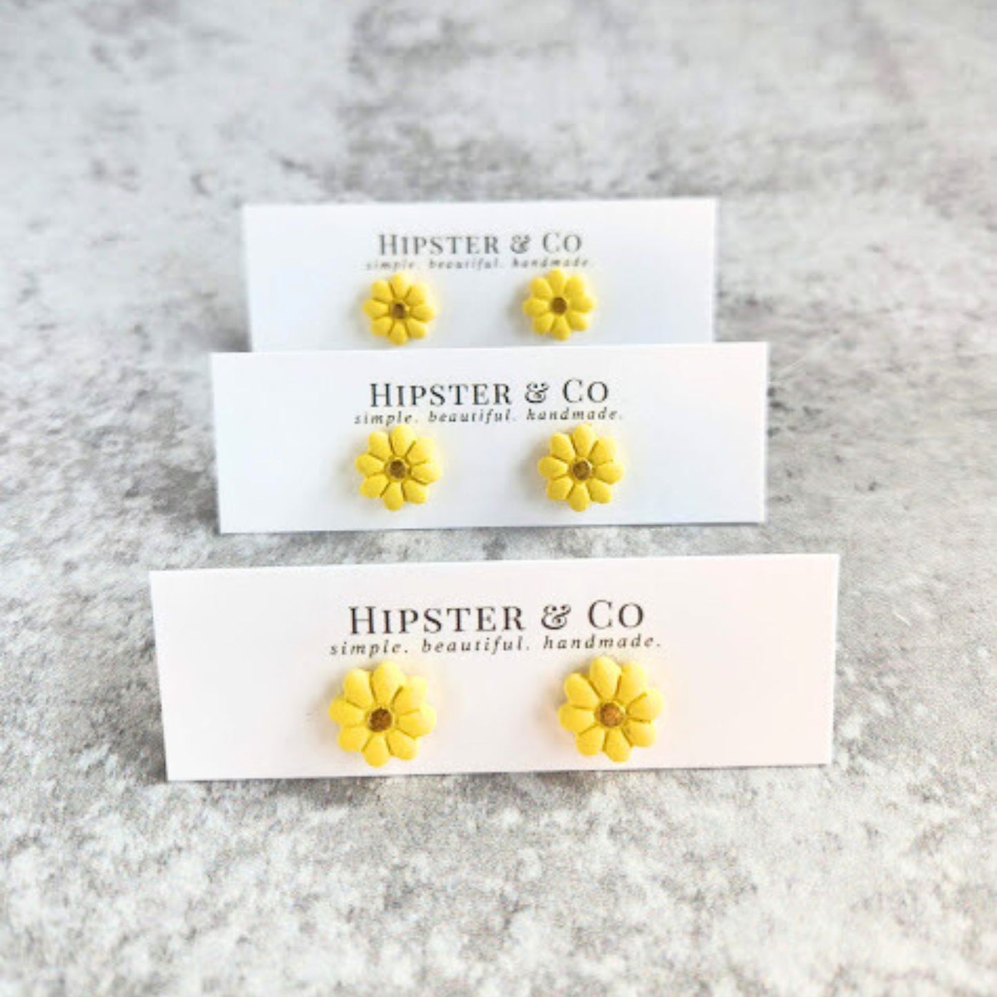 Yellow Flower Polymer Clay Stud Earrings