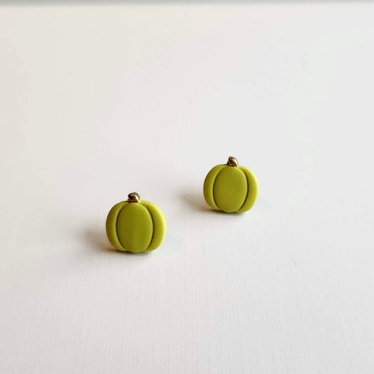 Citron Pumpkin Polymer Clay Stud Earrings