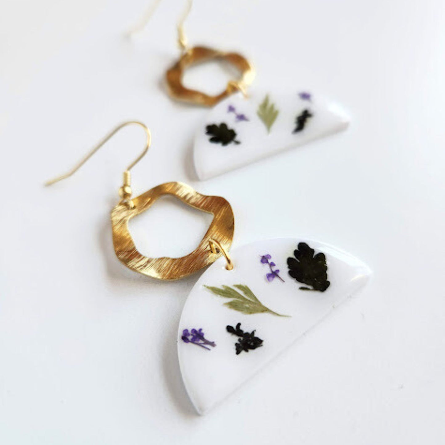 Geometric Floral Polymer Clay Earrings