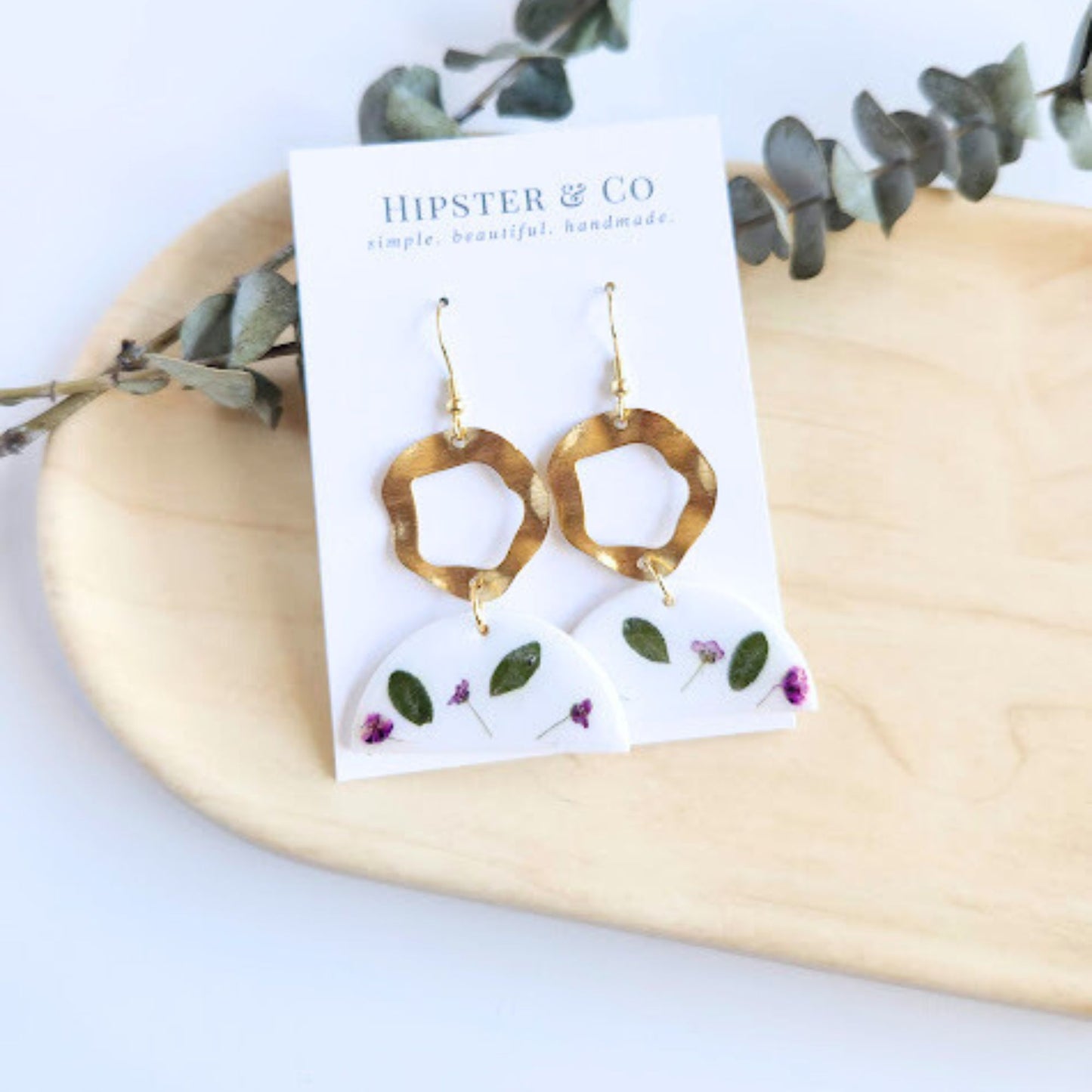 Geometric Floral Polymer Clay Earrings
