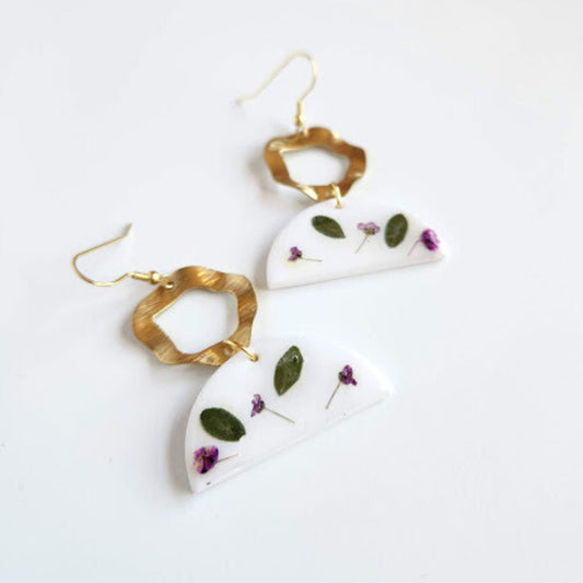 Geometric Floral Polymer Clay Earrings