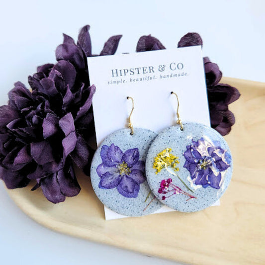 Round Floral Earrings