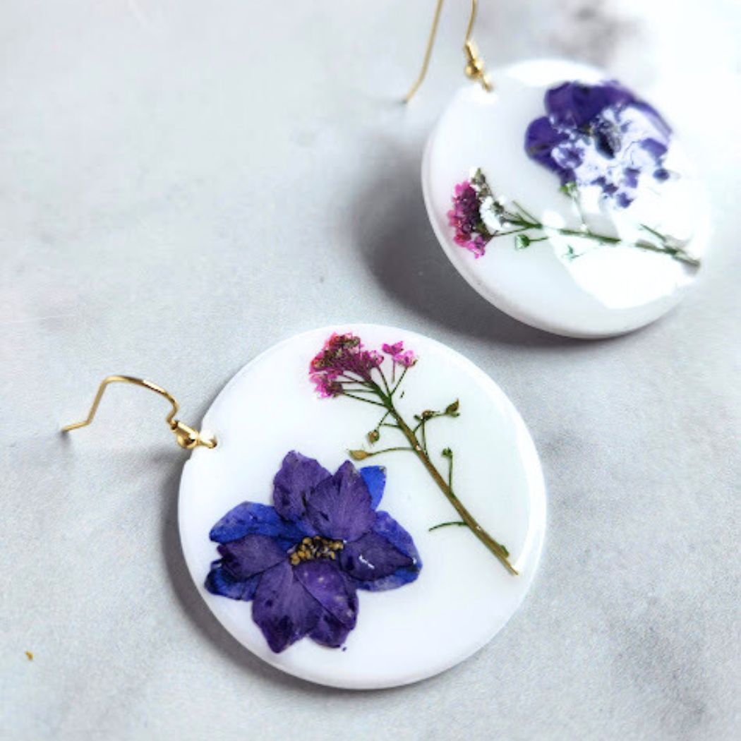 Round Floral Earrings