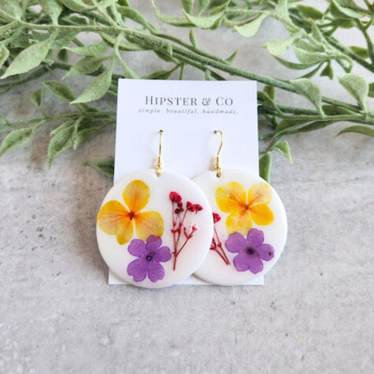 Round Floral Earrings