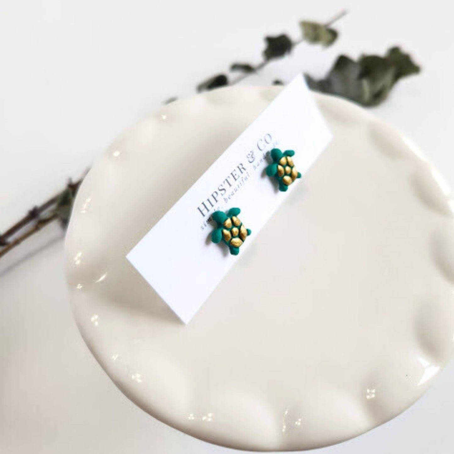 Turtle Polymer Clay Earrings